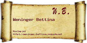 Weninger Bettina névjegykártya